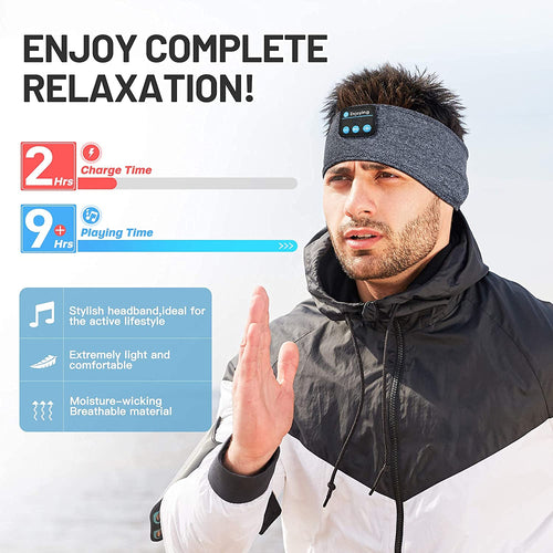 3D Wireless Bluetooth Sleep Headband with Soft Audio Speakers