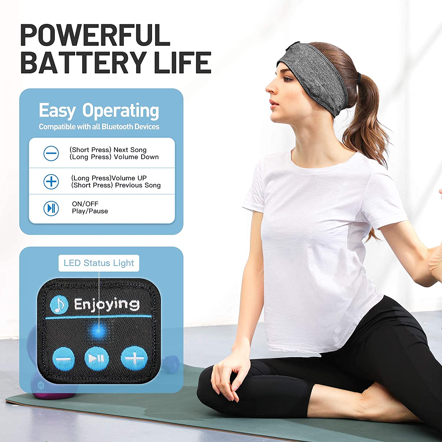 3D Wireless Bluetooth Sleep Headband with Soft Audio Speakers